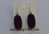 NGE5145 10*22mm - 12*25mm freeform plated druzy quartz earrings