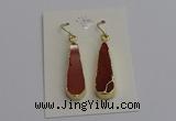 NGE5171 10*28mm - 10*30mm flat teardrop mookaite earrings