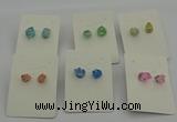 NGE5190 5*8mm - 6*10mm nuggets plated druzy quartz earrings