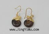 NGE56 12*16mm - 13*18mm ammonite gemstone earrings wholesale