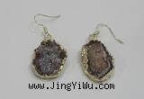 NGE80 18*25mm - 20*25mm freeform druzy agate gemstone earrings