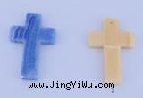 NGP06 5PCS 40*60mm cross blue lace agate pendants wholesale