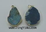 NGP1028 25*35mm - 35*45mm freeform druzy agate beads pendant