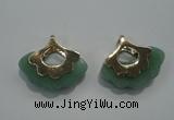 NGP1072 8*25*28mm gree aventurine pendants with brass setting