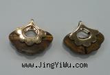 NGP1073 8*25*28mm yellow tiger eye pendants with brass setting