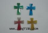 NGP1080 32*42mm cross agate gemstone pendants wholesale