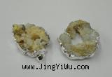 NGP1138 25*35mm - 40*45mm freeform druzy agate pendants with brass setting
