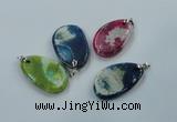 NGP1228 30*45mm - 35*50mm freeform agate pendants with brass setting