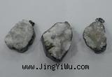 NGP1335 25*35mm - 35*45mm freeform agate pendants with brass setting