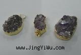 NGP1337 20*30mm - 30*40mm freeform agate pendants with brass setting