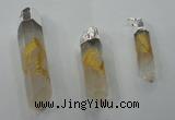 NGP1348 10*40mm - 15*80mm faceted nuggets white crystal pendants