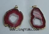 NGP1428 30*45mm - 45*55mm freeform plated druzy agate pendants