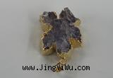 NGP1468 30*35mm - 35*40mm starfish druzy amethyst gemstone pendants