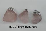 NGP1483 20*35mm - 25*45mm nuggets rose quartz pendants