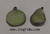 NGP1521 30*35mm - 30*40mm freeform plated druzy agate pendants