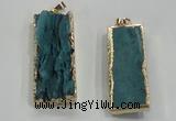 NGP1557 16*35mm - 18*40mm rectangle druzy agate pendants