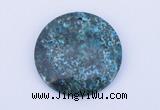NGP163 2pcs 40mm flat round dyed chrysocolla gemstone pendants
