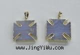 NGP1688 24*24mm - 26*26mm blue lace agate gemstone pendants