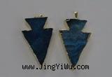 NGP1717 28*50mm - 30*55mm arrowhead agate gemstone pendants