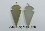 NGP1721 30*65mm arrowhead agate gemstone pendants wholesale