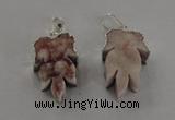 NGP1746 22*30mm - 25*35mm carved leaf druzy agate pendants