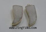 NGP1753 20*45mm oxhorn druzy agate gemstone pendants