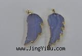 NGP1773 22*45mm - 25*50mm wing-shaped agate gemstone pendants