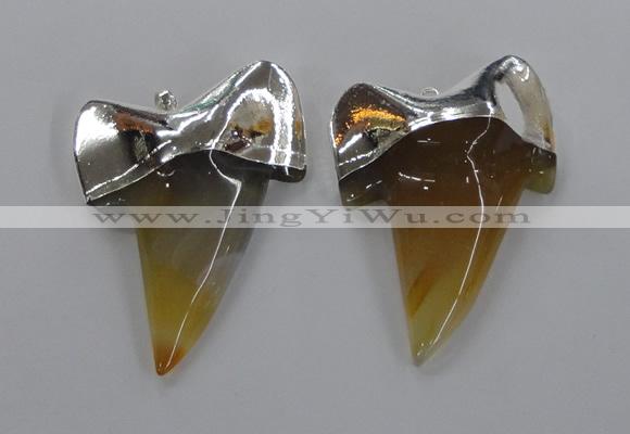 NGP1778 35*45mm - 38*55mm teeth-shaped agate gemstone pendants