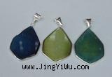 NGP1793 25*40mm freeform agate gemstone pendants wholesale