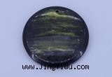 NGP182 40mm flat round fiery dragon fruit stone pendant jewelry