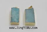 NGP1824 15*30mm - 20*35mm rectangle druzy agate pendants
