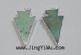 NGP1830 25*45mm arrowhead australia chrysoprase pendants