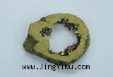 NGP1834 45*55mm - 55*60mm donut plated druzy agate pendants