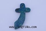 NGP190 28*52mm cross lapis & chrysocolla gemstone pendant jewelry
