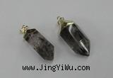 NGP1903 13*30mm - 15*38mm faceted nuggets green phantom quartz pendants