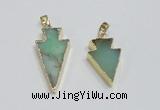 NGP1918 16*30mm - 20*38mm arrowhead australia chrysoprase pendants