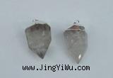NGP1934 18*35mm - 20*40mm faceted nuggets white crystal pendants