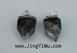 NGP1937 18*35mm - 20*40mm faceted nuggets smoky quartz pendants