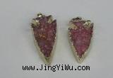 NGP1940 20*30mm - 25*50mm arrowhead druzy agate gemstone pendants