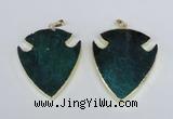 NGP1965 47*57mm arrowhead agate gemstone pendants wholesale