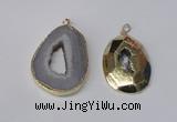 NGP1994 35*45mm - 40*50mm freeform plated druzy agate pendants