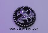 NGP2021 50mm carved silver plated matte black obsidian pendants