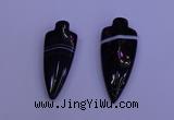 NGP2050 15*40mm - 18*45mm arrowhead striped agate pendants