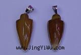 NGP2058 15*40mm - 18*45mm arrowhead striped agate pendants