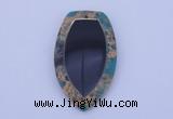 NGP210 30*50mm fashion dyed imperial jasper & black stone pendant