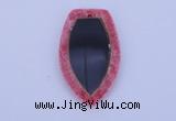 NGP211 30*50mm fashion dyed rhodochrosite & black stone pendant