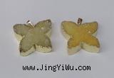 NGP2116 22*30mm - 25*30mm butterfly druzy agate gemstone pendants