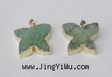 NGP2119 22*30mm - 25*30mm butterfly druzy agate gemstone pendants