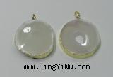 NGP2122 35*40mm - 40*45mm freeform druzy agate gemstone pendants