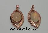 NGP2131 22*40mm agate gemstone pendants with crystal pave alloy settings